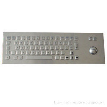 Atm Bank Machine Ip65 Stainless Steel Metal Keyboard With Trackball 400.0mm * 124.0mm